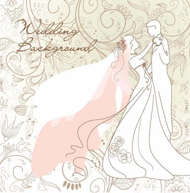free vector Wedding Background Vector Illustration